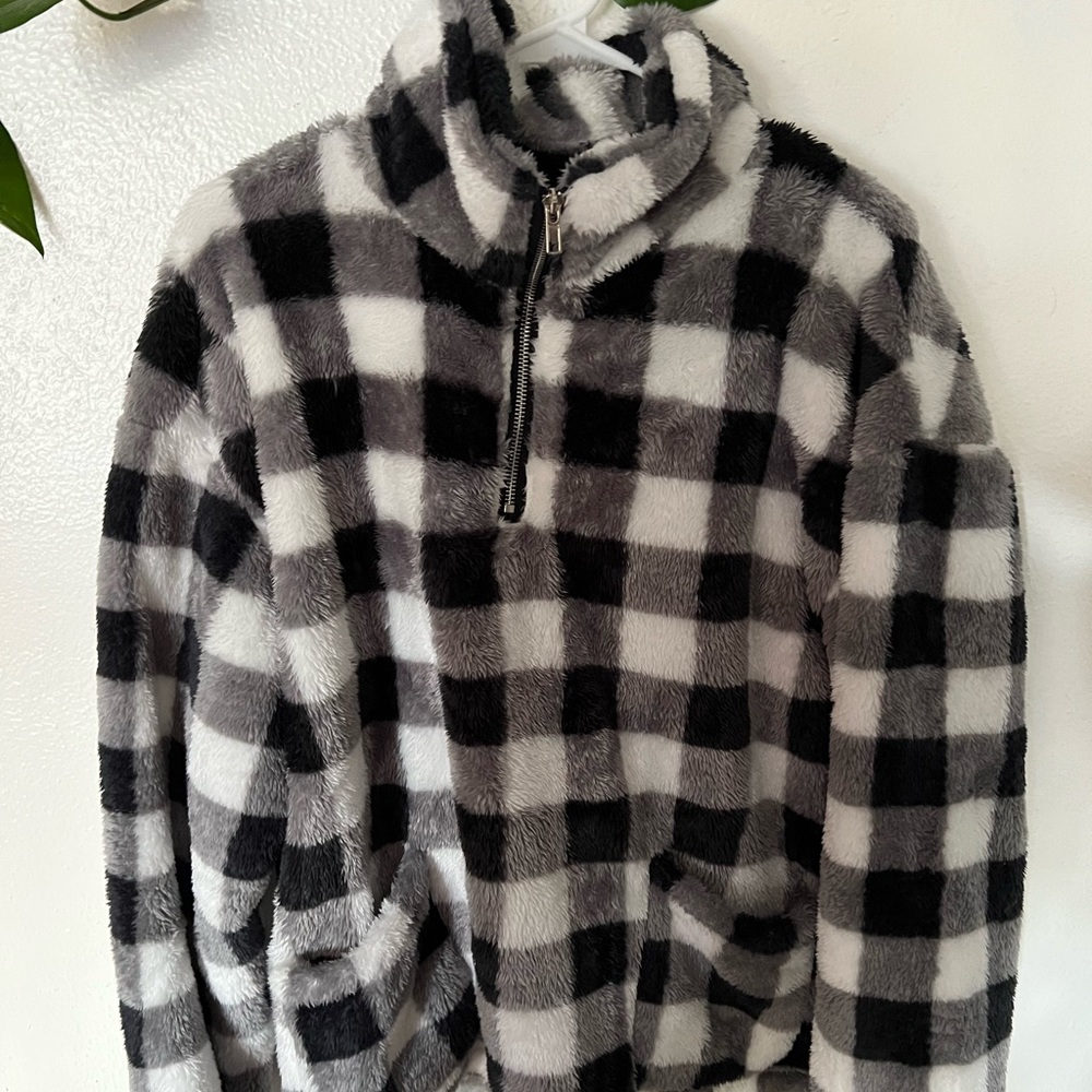 Flannel crew neck